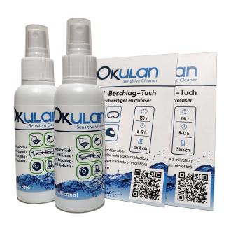 OKulan Set Duo Sensitive Cleaner Brillenreiniger + OKulan Anti-Beschlag-Tuch